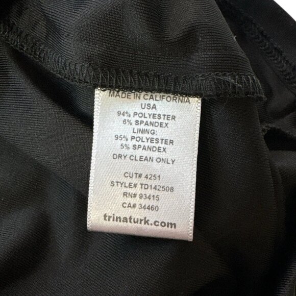 Trina Turk 60s Mod Floral Print Boat Neck Stretch Dress Black Peach Aqua Size 2 - Picture 8 of 9